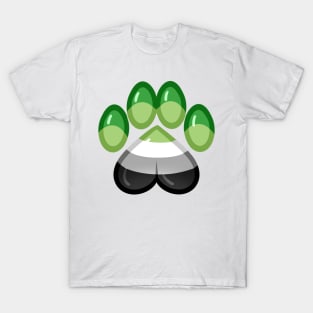 LGBTQ+ Pride Heart Paws - Aromantic T-Shirt